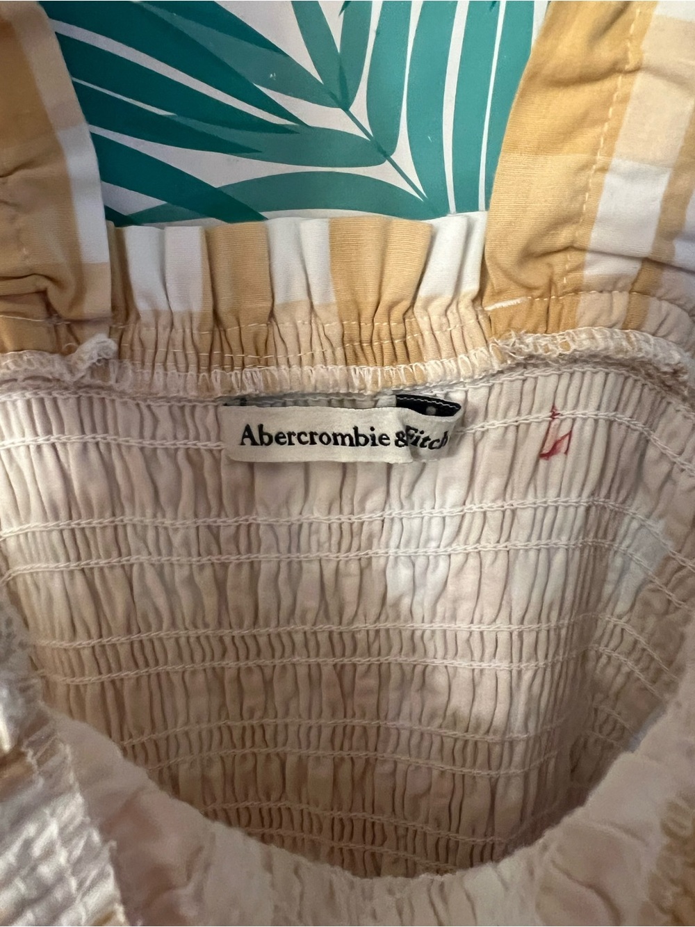 Abercrombie & Fitch Yellow and White Gingham Smocked Maxi Dress Sz S - Picture 4 of 12